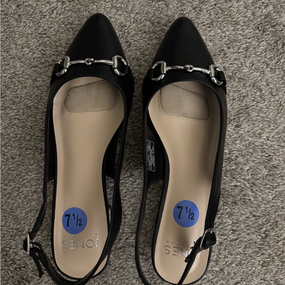 Anne Klein Black Slingback Heels